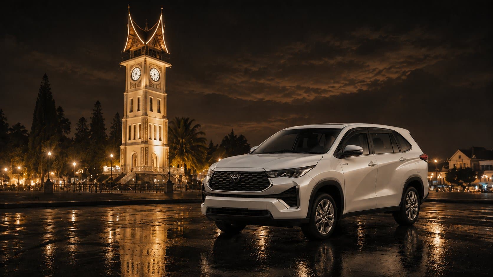 Toyota Innova Zenix Balle Oto Rent dengan latar Kota Padang